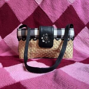 y2k vintage gingham woven gingham purse
